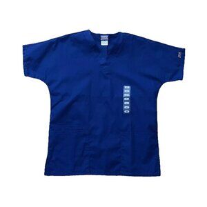 Cherokee Workwear Originals Women's V-Neck Scrub Top 4700 Royal Blue Size XXS